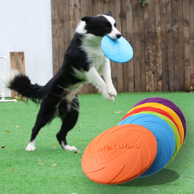 Flying Disc Dog Training Toy - Interactive Silicone Flying Saucer Toy for