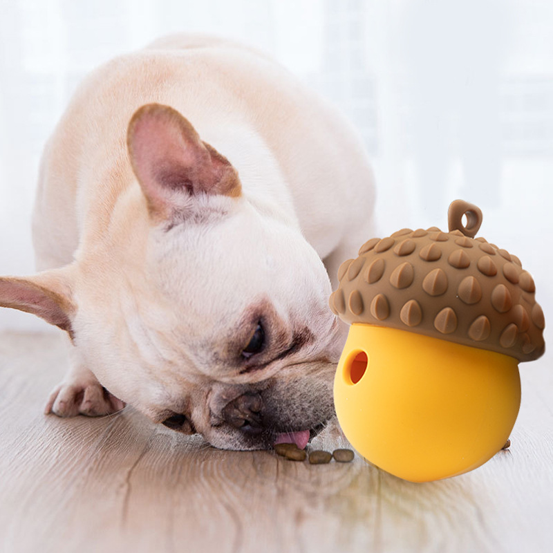 Rubber Treat Dispensing Dog Toy - Funny Interactive Dog Puppy Toys Cute